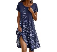 Black Dress for Women Ladies Summer Dresses Small Dressing Table Summer Print Crewneck Short Sleeve Midi Dress Swing Beach Dres Casual High Waist Vacation Dres Loose Party Dresss Red Prom Dresss