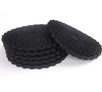 Black Drinks Coasters Set of 6 by Stone & Thyme - a UK Brand. Non Slip, Heatproof & Easy to Clean. Colourful Decorative Home Accessories That Protect All Surfaces. (Black)