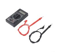 Black Dt832 Digital Display Multimeter Kit Including Test Probes For Measuring Ac Dc Voltage Resistance And Transistor Health Status