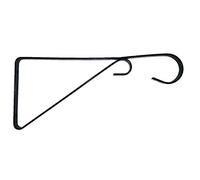Black Duck Brand 10" Decorative Plant Brackets, Hooks, Holders Flat Black Indoor/Outdoor (1 Pack)