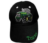 Black Duck Brand Children's Embroidered Tractor Baseball Hat/Cap (Multiple Colors Available), Black, One Size