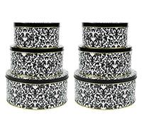 Black Duck Brand Vintage/Rustic Storage Tins - Set of 6 Nesting Tins - Perfect for Cookies, Craft Supplies, Children's Toys, etc. - Small (5.5"), Medium (6.5"), Large (8")