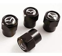 Black Dust Valve Caps with Maz Black Logo. Flair Crossover Mazda2 Demio Mazda3 Mazda6 Atenza MX-5 Roadster CX-3 CX-4 CX-5 Bongo BT-50 Titan Eonos
