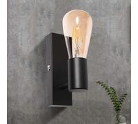 Black E27 Socket Indoor Wall Light, Vintage Industrial Style, LED, Adjustable Retro Wall Lamp, No Bulb