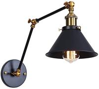 Black E27 Wall Sconce Lights - Adjustable Long Swivel Arm Wall Lamps Modern Minimalist Sconce Wall Mounted Lights Reading Lamp Hardwired Rustic Elegant for Aisle Headboard Dining Room Kitchen