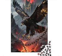 Black Eagle 1000pc Adult Jigsaw Puzzles: Animal Difficult Family Brain Teaser, Educational Puzzle, Home Art 1000pcs (75x50cm) for 12+