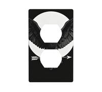 Black Eagle Wings Decorative Switch Plate Cover-Unbreakable Polycarbonate Wall Plate for Home Office, 1 Gang with Screws