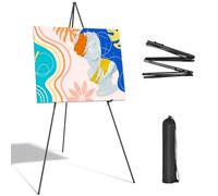 Black Easel Stand for Wedding Sign & Poster, Collapsible Portable Easel Tripod,63in Tall Adjustable Metal Display Stand for Display Show, Painting, Canvas