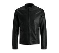 Black Eco-Leather Polyamide Mens Jacket - male - Jack & Jones - Light Jackets - Black - XL - Jackets XL