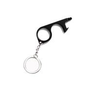 Black EDC Door Opener with Keychain Contactless Open Tool No Touch Key Safety Tool for Touchscreen Outdoor Public Door Handle