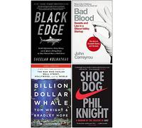 Black Edge, Bad Blood, Billion Dollar Whale, Shoe Dog 4 Books Collection Set