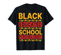 Black Educated School Psychologist Afro Black History Month T-Shirt
