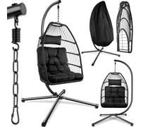 Egg Chair Garden Outdoor Outside Hanging Seat Suspended Indoor with Stand