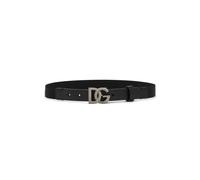 Black Elasticated Strap Belt with Logo, male, Dolce & Gabbana, Belts & Suspenders, Black, S, Kids S