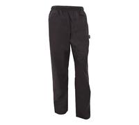 Black Elasticated Trouser Chefswear Pack of 2 Dennys Black M
