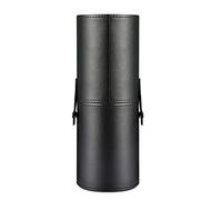 Black Empty PU Leather Makeup Brush Holder with Lid Travel Brushes Container Portable Cosmetics Pens Storage Organiser Cup Case Bag Box