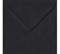 Black Envelopes for Greeting Cards, Invitations, Crafts, 100gsm Gummed Closure (10, 6x6-155mm x 155mm)