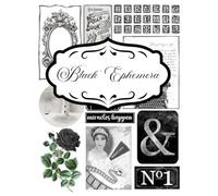 Black Ephemera for Junk Journal and Scrapbooking: | Black Ephemera Collection : +110 elements | One-Sided Decorative Paper | Perfect for Card Making, Scrapbooking , Paper Crafting |