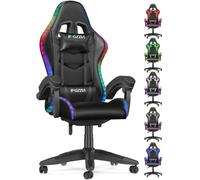 (Black) Ergonomic Gaming Chair With LED Lighting Effects