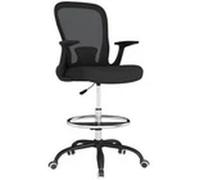 Black Ergonomic Mesh Draughtsman Chair