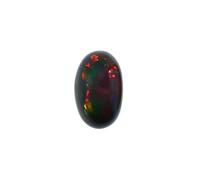 Black Ethiopian Welo Fire Opal, Cabouchon 7x5mm, Heat Treated from Ethiopia by SUNNAT MEDINA