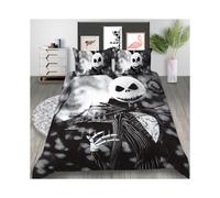 (Black, EU-Double-3pcs-200*200cm) The Nightmare Before Christmas Bedding Set Quilt Duvet Cover Pillowcase Eu Us