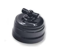 Black European Style Retro Ceramic Switch Socket Wall Electrical Plug For Home Improvement(Black Switch)