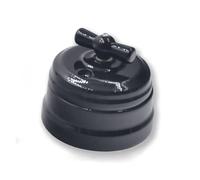 Black European Style Retro Ceramic Switch Socket Wall Electrical Plug For Home Improvement(Black Switch)