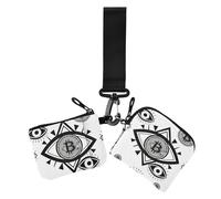 Black Evil Eyes Bitcoin Women's Money Organizers Small Portable Credit Card Wallet Case with Wristlet Strap for Woman 2 Pcs tarjetas de credito para