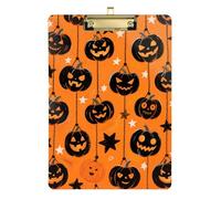 Black Evil Halloween Pumpkin Acrylic Film clipboard Standard Letter A4 Size Standard Hole for Soccer Truck Driver Gold 12x9in Tablas para escribir