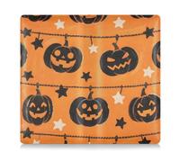 Black Evil Halloween Pumpkin Pu Leather Auto Registration Insurance & ID Card Holder Car Essentials for Essential Document, Driver License, Cards