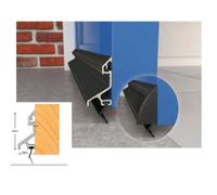 Black Expelex Aluminium Door Draught Excluder Rain Deflector Weather Bar Drip Seal