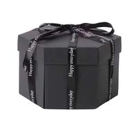 Black Explosion Box - Black Surprise Box, Exploding Birthday Box | Multi-Layer Surprise Gift Box with Hidden Compartments, Creative Explosion Box for Birthday, Anniversary