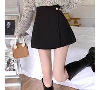 (black, Extra Large) "Women's High-Waist Irregular A-Line Skort for Spring & Autumn - 2023 Collection in Black"