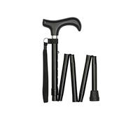 Black Extra Short Folding Derby Walking Cane