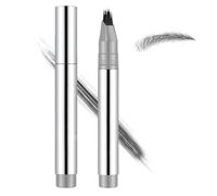 Black Eyebrow Pen, Fine Multi-Prong Precision Brow Pencil, 1-Pack | Lightweight Silver-Coloured Barrel, Detachable Cap, Hair-Like Lines Per Stroke, Daily Brow Shaping And Sparse-Looking Areas