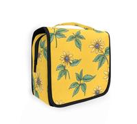 Black - Eyed Susan Bicolor Makeup Bags with hanging hook Lightweight Travel Bags For Women Vertical Free-Standing