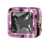 Black-Eyed Susan Simple Line Art Valentines Peach Mini Clear Makeup Bag Clear Nail Polish Organizer Bag for Women
