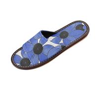 Black-eyed Susan Simple Line Art Valentinesnes Blue Shower Slippers Indoor and Outdoor Summer Cute personalize Dorm Home Slides for Pool, Hotel, Travel sandalias para mujer