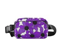 Black-eyed Susan Simple Line Art Valentinesnes Purple Trendy Fanny Pack Waist Bag for Women Men Small Crossbody Sling Bag with Adjustable Strap for Travel Vacation Running
