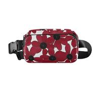 Black-eyed Susan Simple Line Art Valentinesnes Red Fashion Waist Bag Fanny Pack for Women Men Teens Multipurpose Sling Bag Travel Accessory with Adjustable Strap for Cycling Hiking Gym