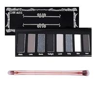 Black Eyeshadow, Goth Makeup Smokey Eyeshadow Palette with Brush, Eye Shadow Pallets for Women, Professional Makeup for Night Events and Photography, Black Eyeshadow 15.8 * 6 * 1.3cm, Brush 15cm