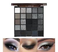 Black Eyeshadow Palette - 25 Colors | Matte Shimmer Smokey Eyeshadow Palette | Dark Black Smokey Eyeshaadow Makeup Palete | Long-Lasting Halloween Goth Makeup For Party And Daily Use