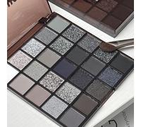 Black Eyeshadow Palette - 25 Colors Smoky Eyes Palette, Matte Shimmer Cool Tone Gothic Eye Shadow Kit, Powder Shadow for Birthday Christmas | Easy Application Long-Lasting Wear for All Levels