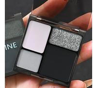 Black Eyeshadow Palette, Smokey Silver Glitter Gothic Eye Shadows Make Up Palettes White Grey Matte Cold Toned Long Lasting Eye Shadow Pallets for Women Girls Halloween Goth Christmas Gifts