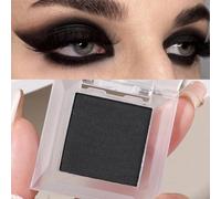 Black Eyeshadow,Single Matte Fine Powder Palette Eyeshadow Make Up,Pressed Fine Powder Matte Eye Shadow High Pigment Long-lasting Sweatproof,Single Eye Shadows For Women Makeup Day&Night(#03Black)