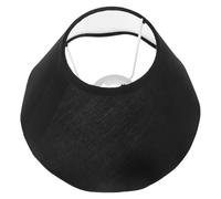 Black Fabric Desk Lamp Lampshade E27 Replacement for Study | Wave Line Design, Soft Feel Finish, Glare Reduction, Suits Nightstand and Floor Use in Rented Rooms