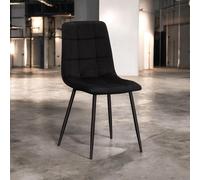 Black Fabric Dining Chair Scandinavian Accent Chair Metal Legs Modern Kitchen