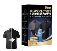 Black Fabric Dye Sheets for Clothes, 12 Sheets/Box Black Natural Dye Garment Darkening Tablets Washing Machine Fabric DyePod for BlackClothes (1box)