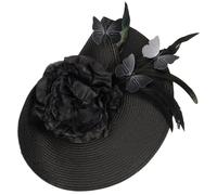 Black Fabric Fascinator Headband with Exaggerated Butterfly Hat Design | Women Headdress, Photo Prop for Performances, Not Easy to Fade, Comfortable Wearing